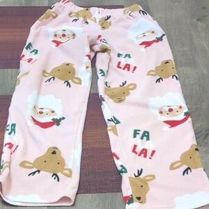 Carter's Pink Santa and Reindeer Pajama Bottoms
